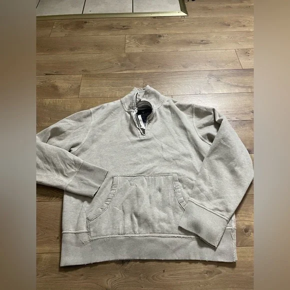 American Eagle Outfitters Men's Light Tan 1/4 Zip-Up Sweater size Medium - Picture 2 of 13